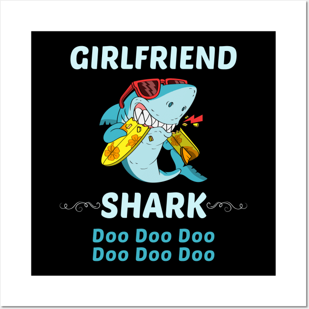 Family Shark 1 GIRLFRIEND Wall Art by blakelan128